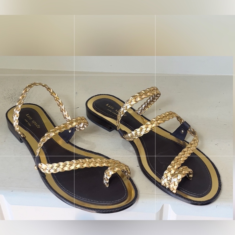 Kate Spade Idonia Gold Braided Sandals Size 11